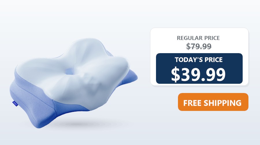The ergonomic pillow with today's price of $39.99 and free shipping